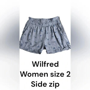 Wilfred Ariztia,Lyocell high  rise shorts,side zip,pockets, grey ,cottagecore
